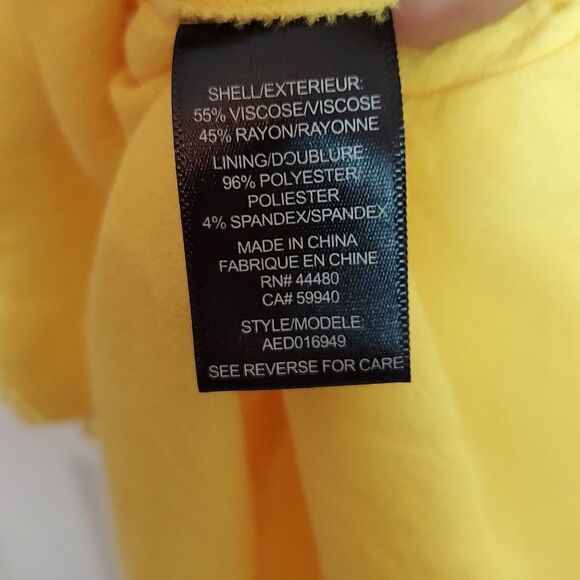 AFRM Palms Revolve Yellow Flutter Sleeve Off Shoulder Mini Dress Sz M - Picture 10 of 11